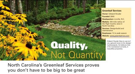 Greenleaf Services prove you don't have to be big to be great. Award-winning landscapers in Linville, NC