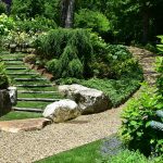 Stone pathway landscape design in Linville, NC