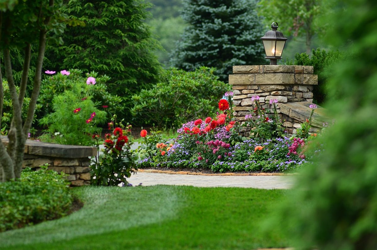 Gorgeous landscape installation and flower gardens in Linville, NC