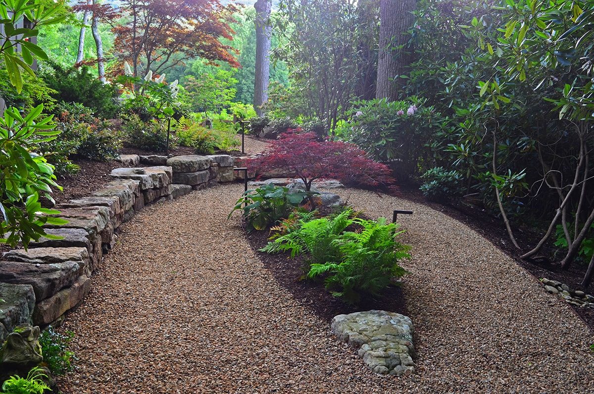 Stone pathway landscape design in Linville, NC