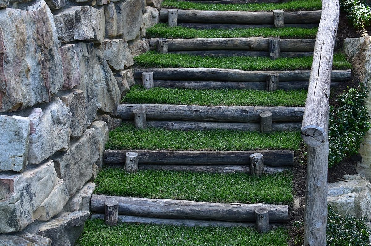 Stone pathway landscape design in Linville, NC