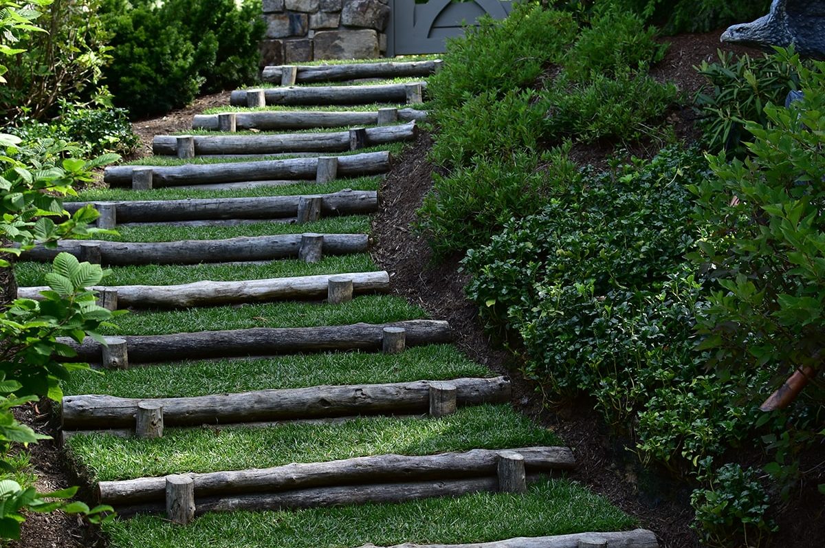 Stone pathway landscape design in Linville, NC