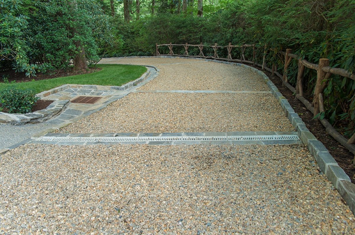 Stone pathway landscape design in Linville, NC