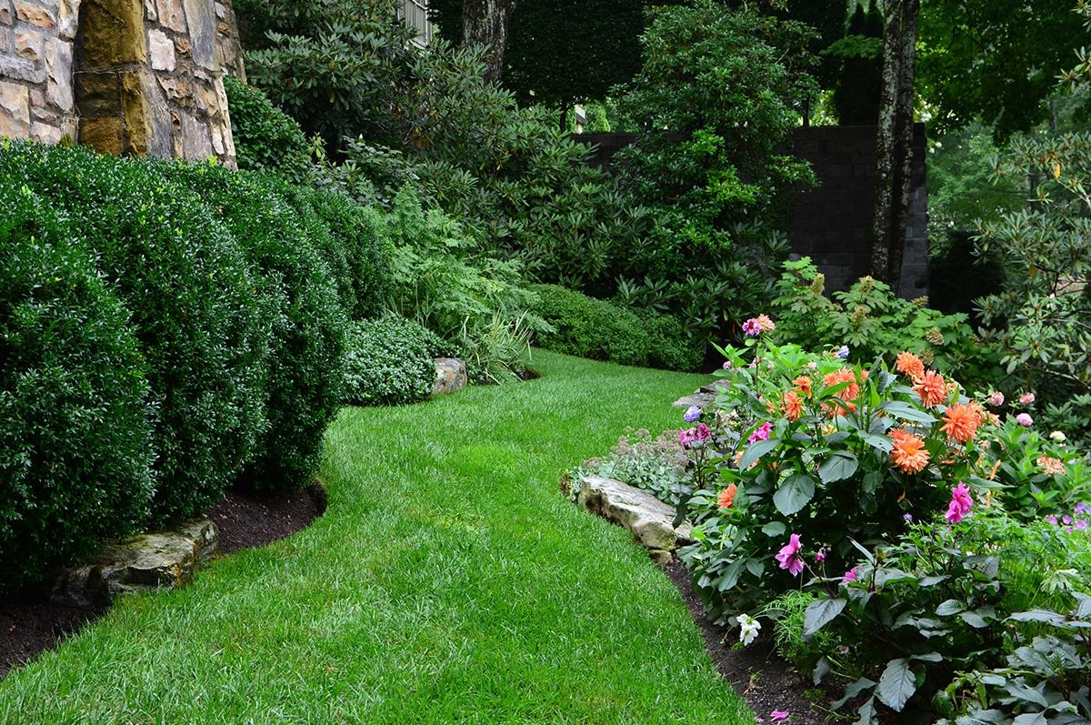 Stone pathway landscape design in Linville, NC