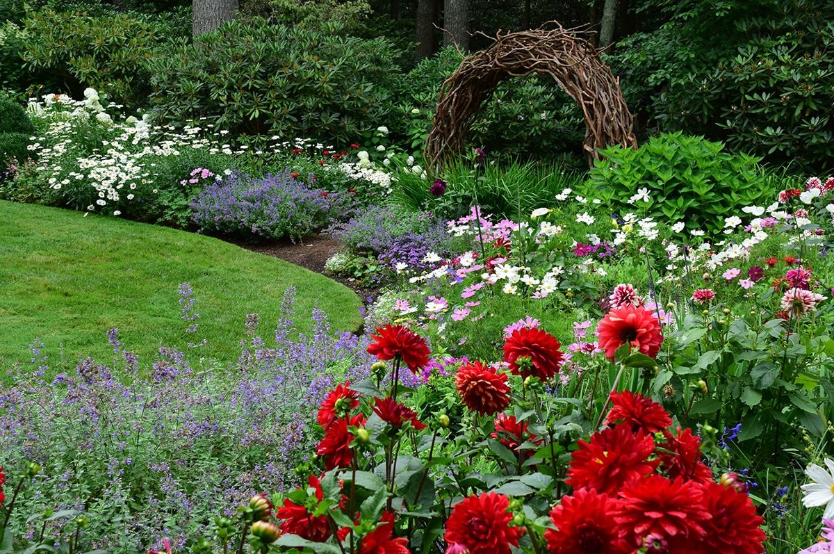 Landscaped flower gardens in Linville, NC