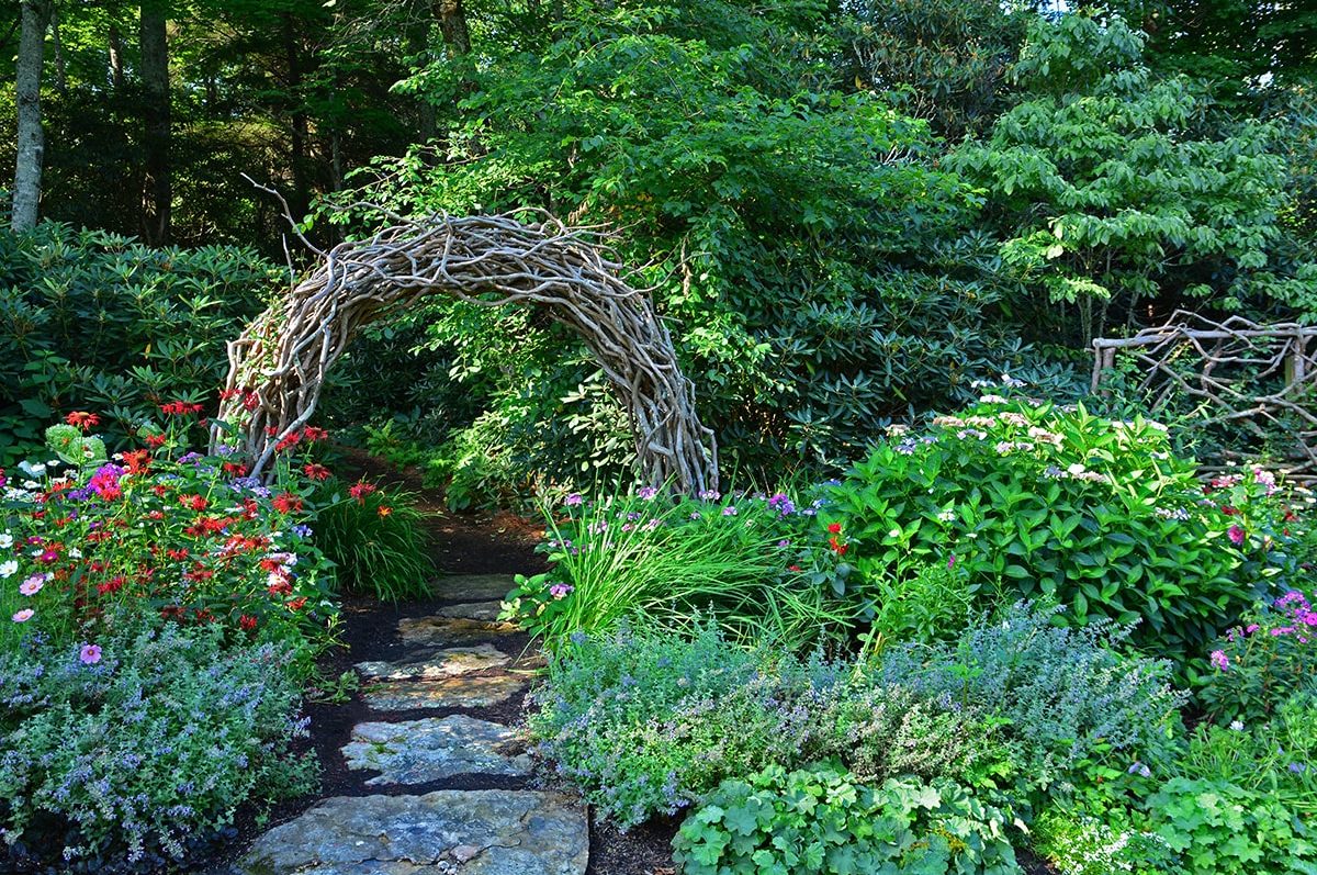 Stone pathway landscape design in Linville, NC