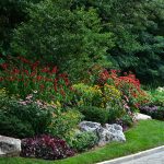 Landscaped flower gardens in Linville, NC