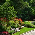 Landscaped flower gardens in Linville, NC